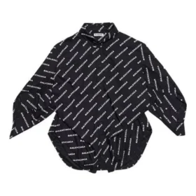 Camisa de manga larga con estampado de logotipo «Negro» 671663TLLJ11070