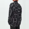 Camisa de manga larga de viscosa con estampado integral, corte amplio «Negro» 658956TPLB41070