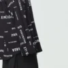 Camisa de manga larga de viscosa con estampado integral, corte amplio «Negro» 658956TPLB41070