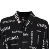 Camisa de manga larga de viscosa con estampado integral, corte amplio «Negro» 658956TPLB41070