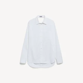 Camisa de mujer con espalda drapeada en blanco