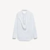 Camisa de mujer con espalda drapeada en blanco