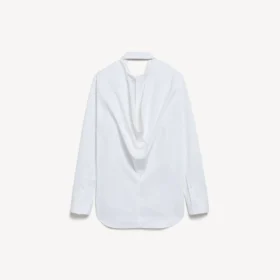 Camisa de mujer con espalda drapeada en blanco