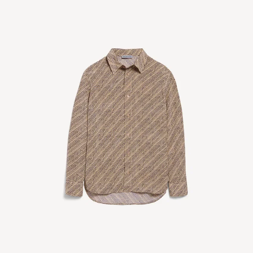 Camisa de mujer con monograma en beige/negro Camisa de mujer con monograma en beige/negro