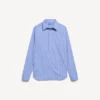 Camisa de popelín a rayas para mujer en azul/azul marino