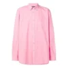 Camisa de popelín de algodón con logo en la espalda «Pink» 556878TEM095630