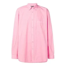 Camisa de popelín de algodón con logo en la espalda «Pink» 556878TEM095630