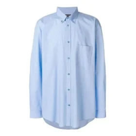 Camisa de popelín de algodón con logotipo en la espalda «Azul claro» 508465TWB044850