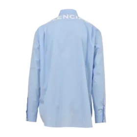 Camisa de popelín de algodón con logotipo en la espalda «Azul claro» 508465TWB044850