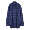 Camisa de sarga de algodón a cuadros «Azul» 625548T1M194450
