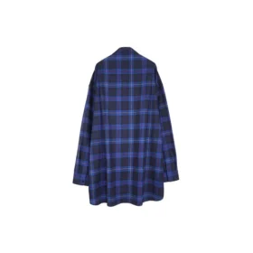 Camisa de sarga de algodón a cuadros «Azul» 625548T1M194450