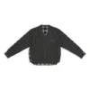 Camisa híbrida con cuello en V «Negro antracita y blanco» 704271T41301163