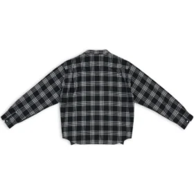 Camisa híbrida con cuello en V «Negro antracita y blanco» 704271T41301163