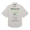 Camisa holgada de algodón de manga corta para hombre de Balenciaga, gris 664627TKM102967