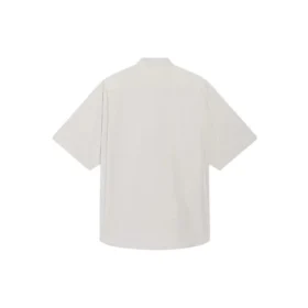 Camisa holgada de algodón de manga corta para hombre de Balenciaga, gris 664627TKM102967