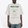 Camisa holgada de algodón de manga corta para hombre de Balenciaga, gris 664627TKM102967