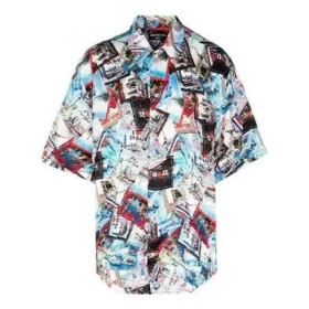 Camisa minimalista All Over Cities «Multicolor» 681813TML058470