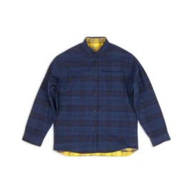 Camisa oversize reversible a cuadros «Amarillo Azul» 720105TNM277660