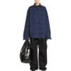 Camisa oversize reversible a cuadros «Amarillo Azul» 720105TNM277660