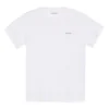 Camiseta blanca de manga corta holgada con logo de letras pequeñas 556104TYK289000