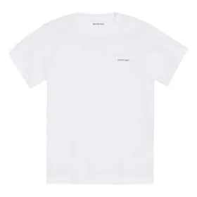 Camiseta blanca de manga corta holgada con logo de letras pequeñas 556104TYK289000