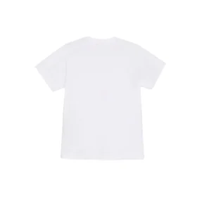 Camiseta blanca de manga corta holgada con logo de letras pequeñas 556104TYK289000