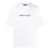 Camiseta blanca de manga corta y cómoda con estampado del logotipo de Balenciaga para hombre 612966TIV549040
