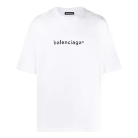 Camiseta blanca de manga corta y cómoda con estampado del logotipo de Balenciaga para hombre 612966TIV549040