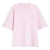Camiseta básica con letras, logo pequeño, manga corta, rosa 571205TEV182014