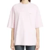 Camiseta básica con letras, logo pequeño, manga corta, rosa 571205TEV182014