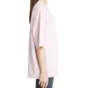 Camiseta básica con letras, logo pequeño, manga corta, rosa 571205TEV182014