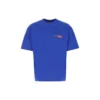 Camiseta casual de algodón, de color liso, cómoda, talla grande, manga corta, azul 612966TIVD14066