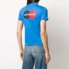 Camiseta casual de manga corta con logo de letras, azul, 612964TIV797601