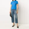 Camiseta casual de manga corta con logo de letras, azul, 612964TIV797601