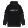Camiseta con capucha de manga larga doble Slime «Negro» 681029TLVF11069