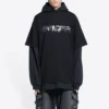 Camiseta con capucha de manga larga doble Slime «Negro» 681029TLVF11069
