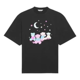 Camiseta con estampado Love Bear de la colección SS21, color negro 641532TJVI11000