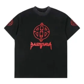 Camiseta con estarcido metálico BB «Negro Rojo» 764235TPVI21568