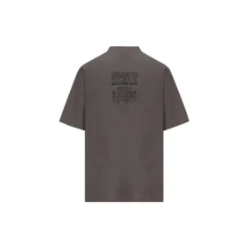 Camiseta con etiqueta de cuidado, corte mediano «Gris Negro» 724514TNVL91219