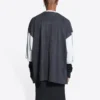 Camiseta con logo de manga 3/4 «Negro lavado, gris jaspeado» 699190TMVC81208