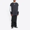 Camiseta con logo de manga 3/4 «Negro lavado, gris jaspeado» 699190TMVC81208