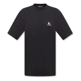 Camiseta con logo deportivo B, corte holgado «Negro» 681045TLVN11070