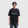 Camiseta con logotipo difuminado «Negro azul» 661705TKVD51070