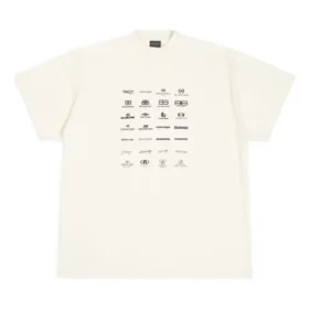 Camiseta con logotipos de archivo, oversize «Blanco» 712398TNVQ79784