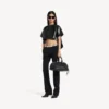 Camiseta corta de mujer «Train» en negro Camiseta corta de mujer «Train» en negro