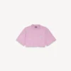 Camiseta corta para mujer «520 stickers» en rosa viejo/blanco
