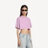 Camiseta corta para mujer «520 stickers» en rosa viejo/blanco