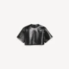 Camiseta corta para mujer en negro Camiseta corta para mujer en negro