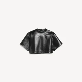 Camiseta corta para mujer en negro