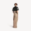 Pantalones de cintura alta para mujer en color duna